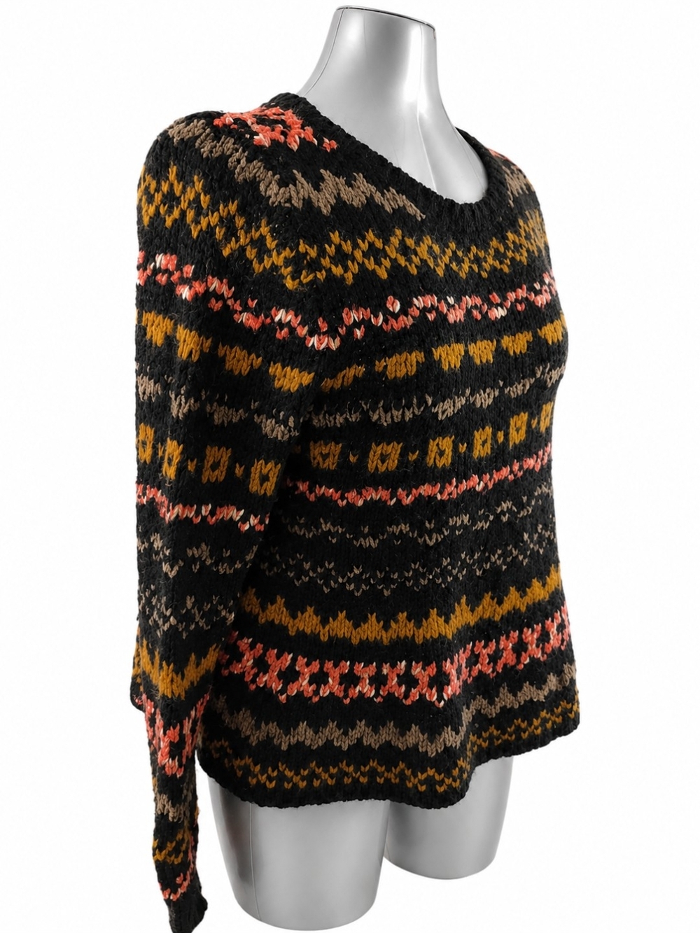 Free People Fair Isle Knit Sweater Medium EUC - Picture 4 of 7